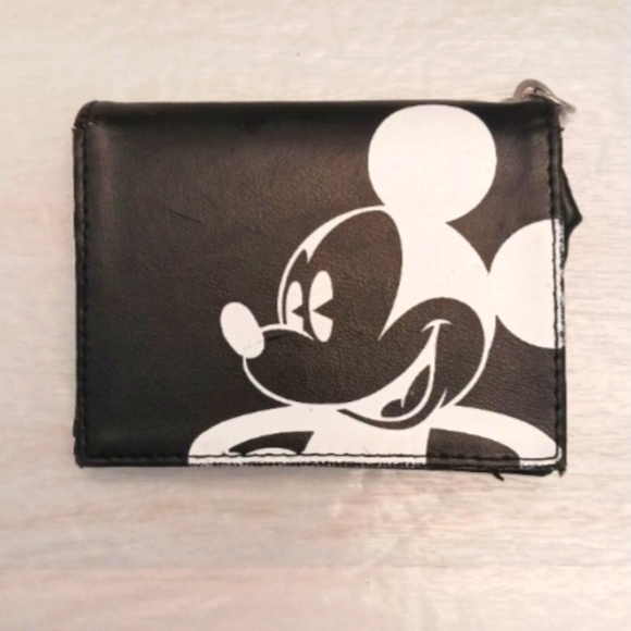 Disney Handbags - Disney Mickey Mouse Leather Black & White Wallet